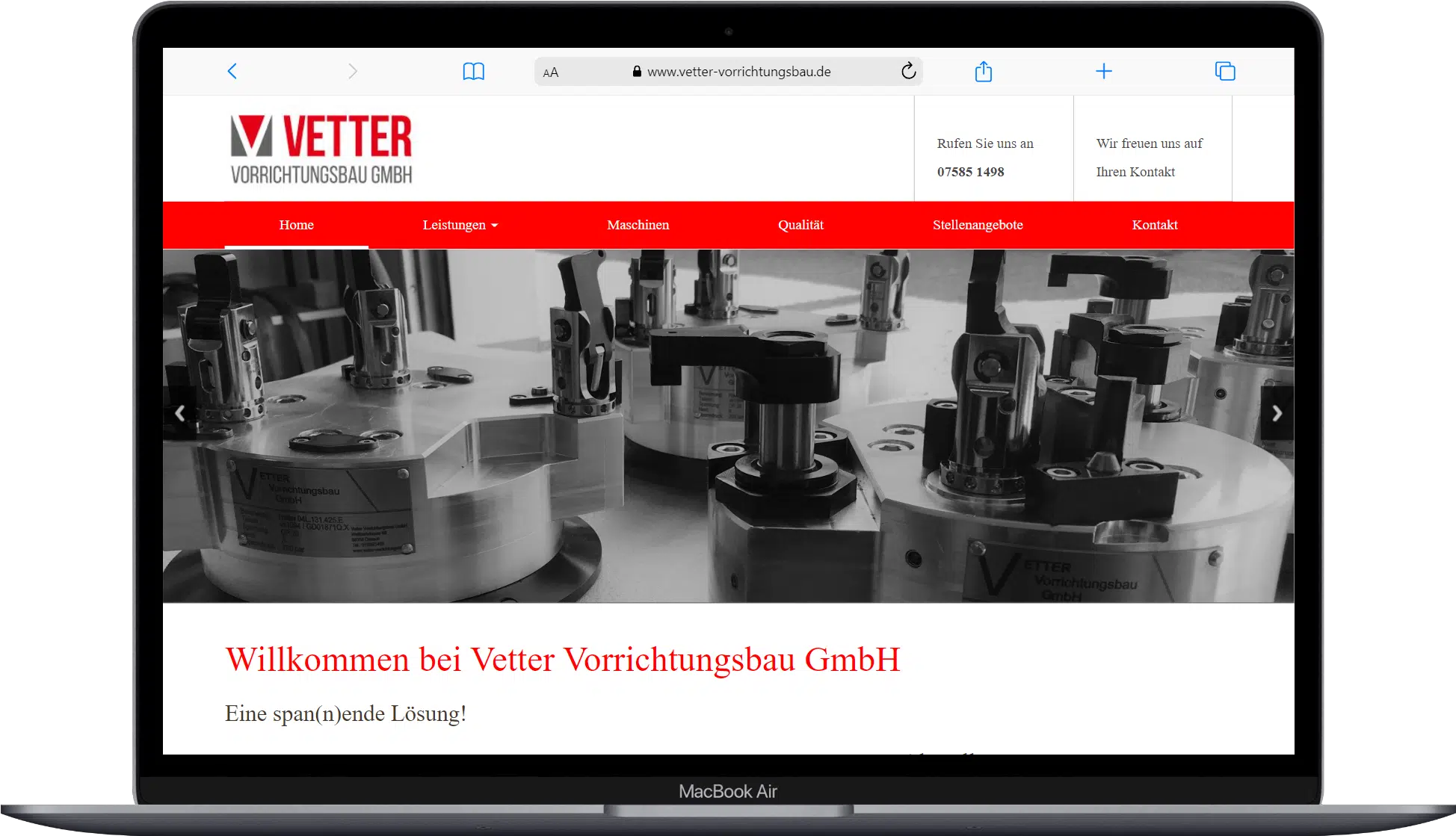 Screenshot der von MIOMA optimierten Website aus Sigmaringen